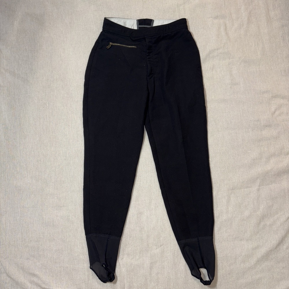 Bogner Stirrup Ski Pants Women's Size 4High Rise‎ Black Nylon Blend Made In USA